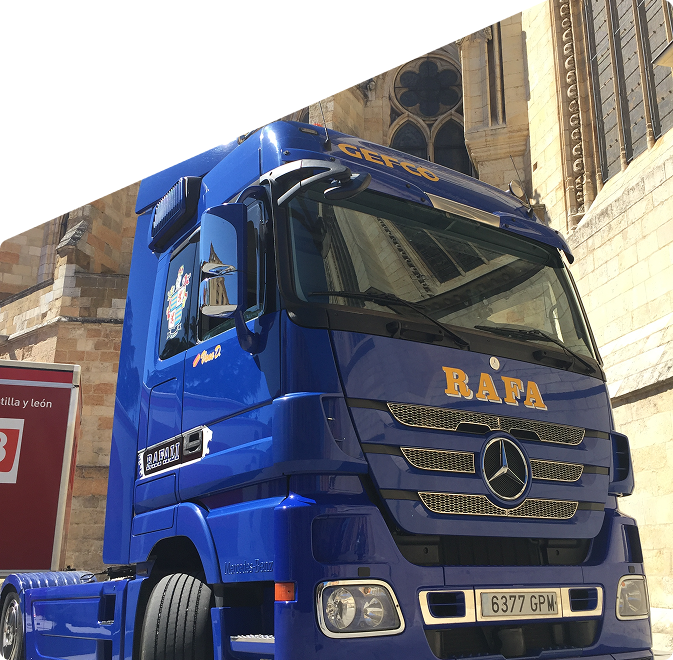 camión azul mercedes Rafa